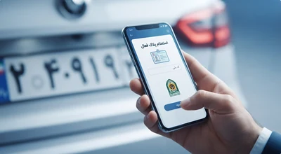 نمای نزدیک پلاک ملی نصب‌شده روی خودروی ایرانی